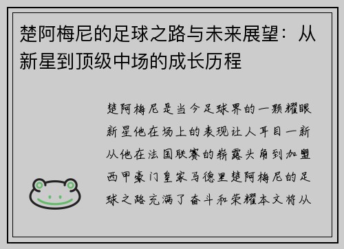 楚阿梅尼的足球之路与未来展望：从新星到顶级中场的成长历程